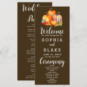 Country Pumpkins Kariert Fall Brown Wedding Progra (Vorne/Hinten)