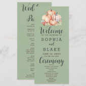Country Pumpkins Kariert Fall Green Wedding Progra (Vorne/Hinten)