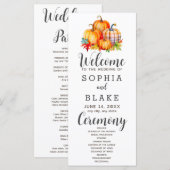 Country Pumpkins Kariert Fall White Wedding Progra (Vorne/Hinten)
