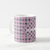 Country Purple Pattern Shapes Custom Text Kaffeetasse (Vorderseite Links)