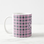 Country Purple Pattern Shapes Custom Text Kaffeetasse (Links)