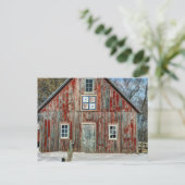 Country Quilt Old Barn Postkarte (Stehend Vorderseite)