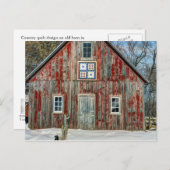Country Quilt Old Barn Postkarte (Vorne/Hinten)