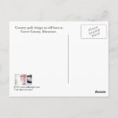 Country Quilt Old Barn Postkarte (Rückseite)