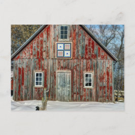 Country Quilt Old Barn Postkarte
