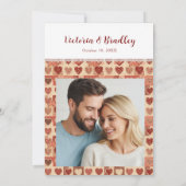 Country Quilt Patchwork Cute Custom Photo Wedding Einladung (Rückseite)