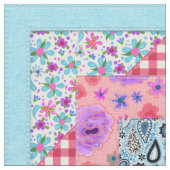 Country Quilt Patchwork Style Rose Hütte Niedlich Stoff (Nahaufnahme)