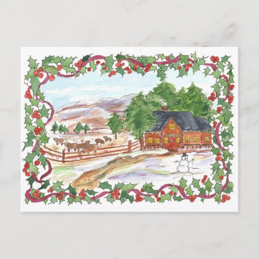 Country Ranch House Kühe Frohe Weihnachten (Vorderseite)