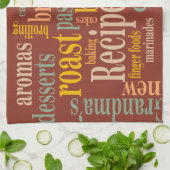 Country Recipe Redewendungen Burnt Umber Geschirrtuch (Gefaltet)