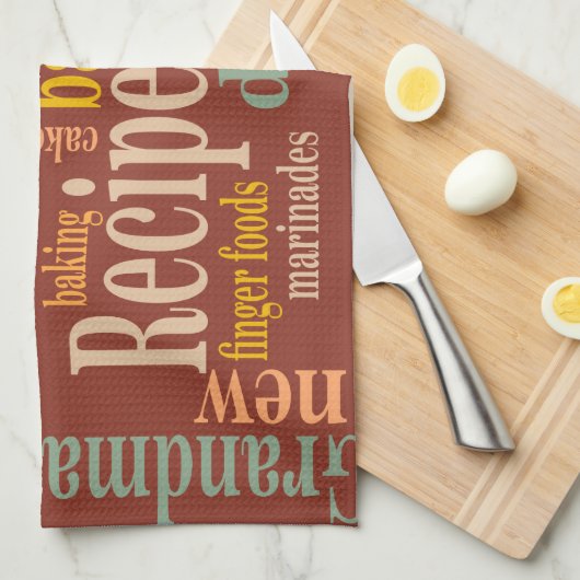 Country Recipe Redewendungen Burnt Umber Geschirrtuch (Viertel Falte)