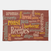 Country Recipe Redewendungen Burnt Umber Geschirrtuch (Horizontal)