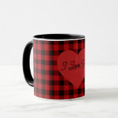 Country red and black plaid - heart detail tasse (Vorderseite Links)