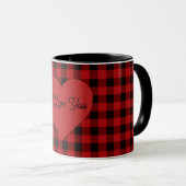Country red and black plaid - heart detail tasse (VorderseiteRechts)