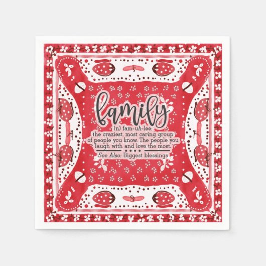 Country Red Bandana Summer Family Wiedersehen Serviette (Vorderseite)