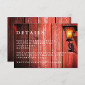 Country Red Barn Wedding Gästedaten Begleitkarte (Vorne/Hinten)