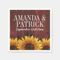 Country Red Barn Wood + Rustic Sunflower Wedding