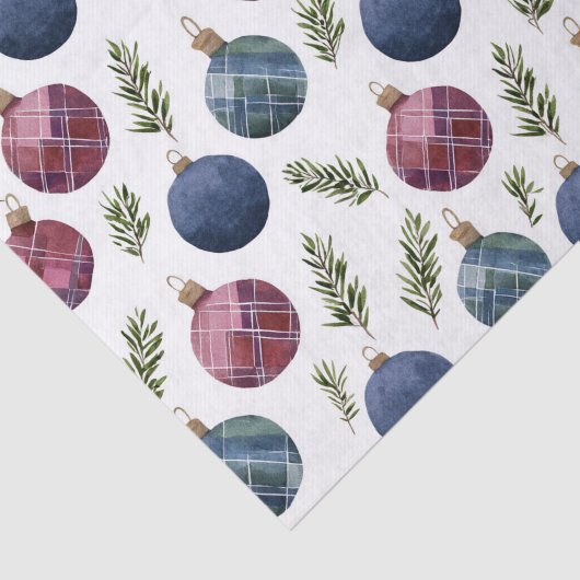 Country Red Blue Ornaments Christmas Seidenpapier (Ausschnitt)