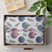 Country Red Blue Ornaments Christmas Seidenpapier (Geschenk)