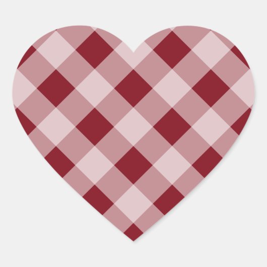 Country Red Gingham Heart Stickers (Vorderseite)