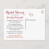 Country Red Gingham Kariert Rustikales Brautparty Einladungspostkarte (Rückseite)