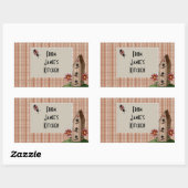 Country Red Gingham Karos Rechteckiger Aufkleber (Blatt)