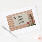 Country Red Gingham Karos Rechteckiger Aufkleber (Umschlag)