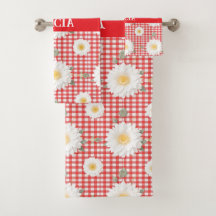Country Red Gingham mit White Daisies