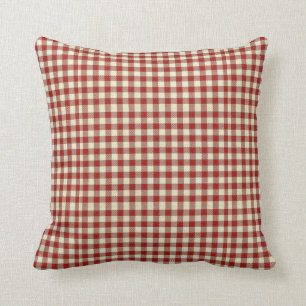 Country Red Gingham Throw Pillow 16x16 Kissen