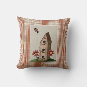 Country Red Gingham Willkommen Freunde Kissen