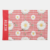Country Red Gingham with White Daisies Geschirrtuch (Horizontal)