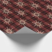 Country Red Kariert Snowflakes Weihnachten Geschenkpapier (Ecke)