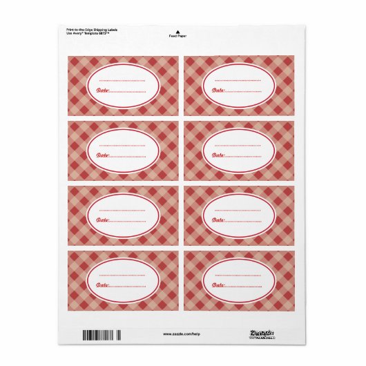 Country Red Kitchen Backgeschenk Markierung Etiket (Vorne)