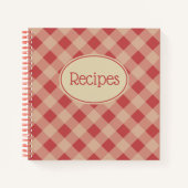 Country Red Kitchen Rezept Notebook Notizblock (Vorderseite)