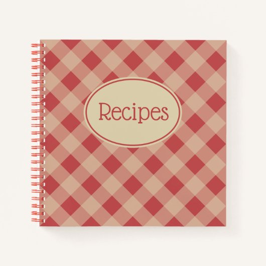 Country Red Kitchen Rezept Notebook Notizblock (Vorderseite)