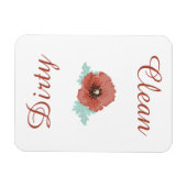 Country Red Peonies Disshwasher Magnet (Horizontal)