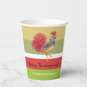 Country Red Rooster Watercolor Pappbecher (Rückseite)