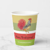 Country Red Rooster Watercolor Pappbecher (Vorderseite)