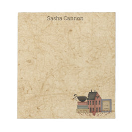 Country Red Saltbox, Black Crow, I Liebe Prime Notizblock