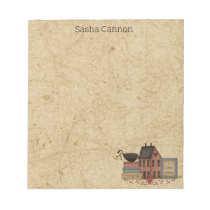 Country Red Saltbox, Black Crow, I Liebe Prime Notizblock