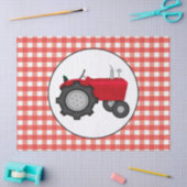 Country Red Traktor Party Gingham Stil Gewebe Seidenpapier (Basteln)