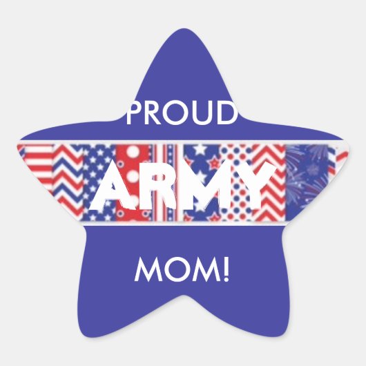 Country Red, White & Blue Army Mama Star Sticker (Vorderseite)