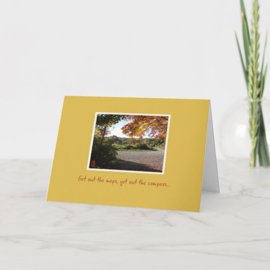 Country Road im Herbst Happy Birthday Card Karte (Vorderseite)