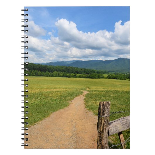 Country Road zum Mountain Notebook Notizblock (Vorderseite)