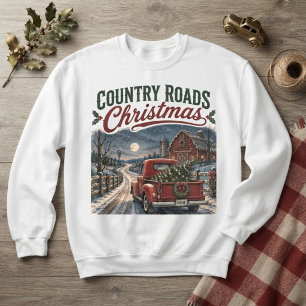 Country Roads Weihnachten Vintage Roter LKW Sweatshirt