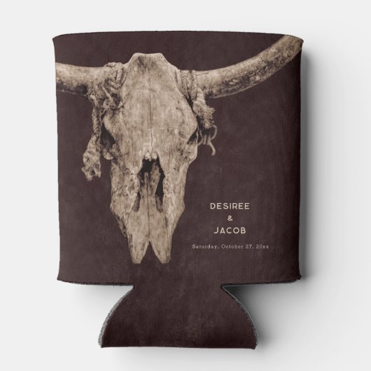 Country Rodeo Western Brown Bull Skull Dosenkühler (Rückseite)