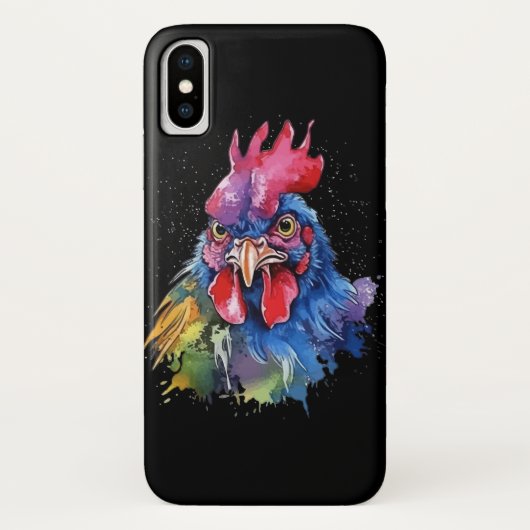 Country Rooster Chicken Watercolor Stil Case-Mate iPhone Hülle (Rückseite)