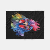 Country Rooster Chicken Watercolor Stil Fleecedecke (Vorderseite (Horizontal))
