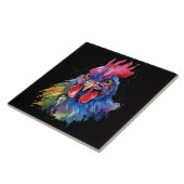 Country Rooster Chicken Watercolor Stil Fliese (Seite)