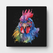 Country Rooster Chicken Watercolor Stil Fotoplatte (Vorderseite)