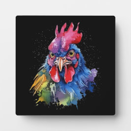 Country Rooster Chicken Watercolor Stil Fotoplatte